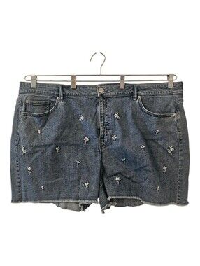Blue D/C Jeans Penningtons Women's Responsible Embroidered Floral Denim Shorts